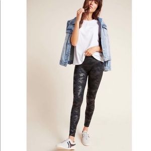 Spanx Faux Leather Camouflage Leggings